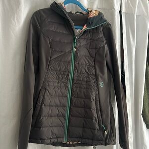 Volcom small, gray mid length coat.